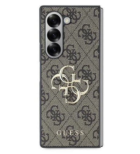Кожен Калъф за Samsung Z Fold 6, Guess Leather 4G Metal Logo Case, Кафяв (3)