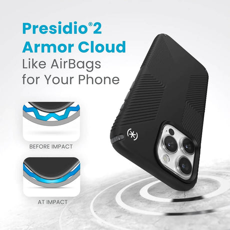 Екстремен Калъф за iPhone 16 Pro, Speck Presidio 2 Grip Case, Черен (6)