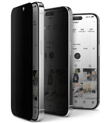 Затъмняващ Протектор за iPhone 15 Pro Max, Ringke Privacy Tempered Glass, Черен (2)