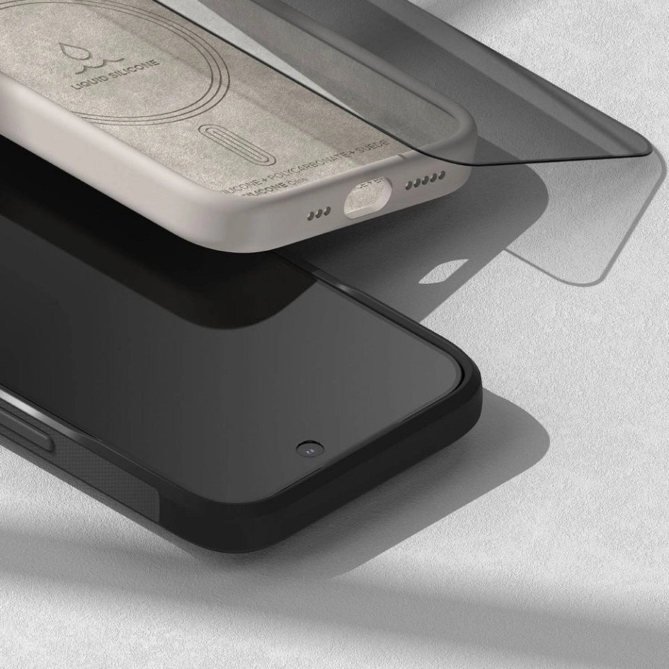 Затъмняващ Протектор за iPhone 15 Pro Max, Ringke Privacy Tempered Glass, Черен (5)