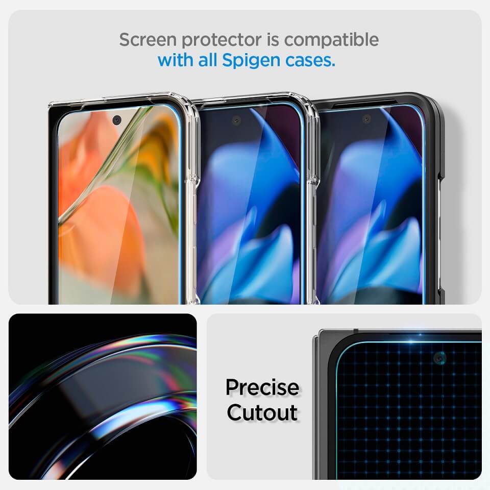 Протектор за Външния Дисплей за Google Pixel 9 Pro Fold, Spigen EZ Fit Glass 2бр., Прозрачен (10)