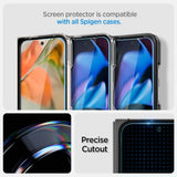 Протектор за Външния Дисплей за Google Pixel 9 Pro Fold, Spigen EZ Fit Glass 2бр., Прозрачен (10)