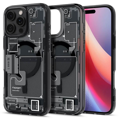 Magsafe Калъф за iPhone 16 Pro Max, Spigen Zero One Ultra Hybrid Case, Черен (3)