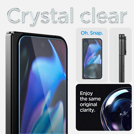 Протектор за Външния Дисплей за Google Pixel 9 Pro Fold, Spigen EZ Fit Glass 2бр., Прозрачен (8)