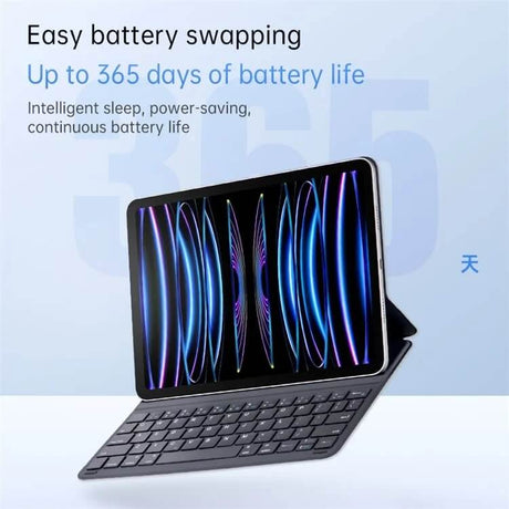 Калъф с Клавиатура за iPad Air 11" 2026-2020, Smart Magnetic Keyboard Folio Case, Сив (3)