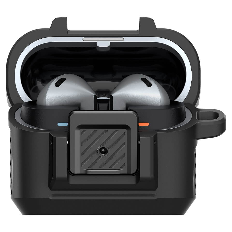 Противоударен Калъф за Samsung Buds 3 Pro/ 3 FE/ 3, Spigen Lock Fit Case, Черен (5)