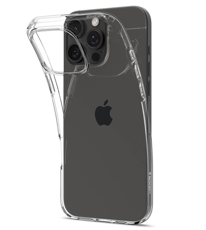 Противоударен Силиконов Калъф за iPhone 16 Pro Max, Spigen Liquid Crystal Case, Прозрачен (5)