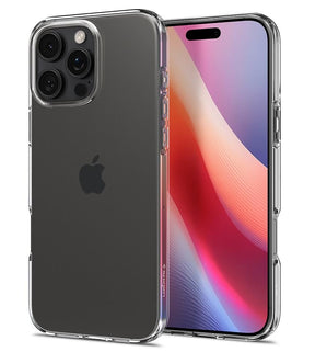 Противоударен Силиконов Калъф за iPhone 16 Pro Max, Spigen Liquid Crystal Case, Прозрачен