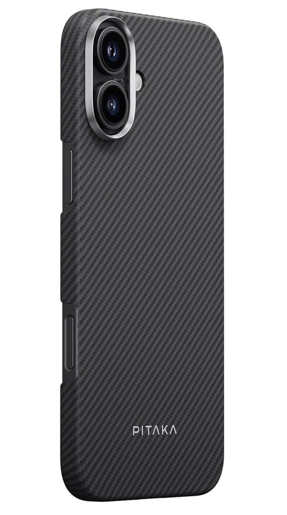 Magsafe Калъф за iPhone 16, Pitaka Edge Case Black-Grey Twill, Черен