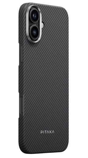 Magsafe Калъф за iPhone 16, Pitaka Edge Case Black-Grey Twill, Черен