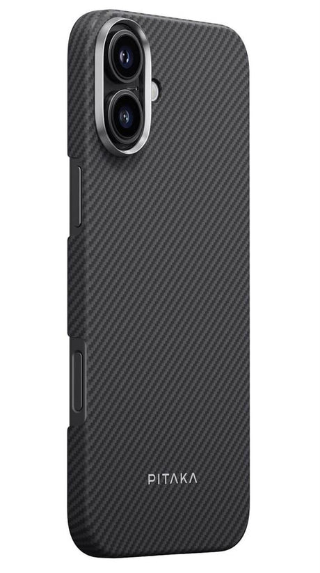 Magsafe Калъф за iPhone 16, Pitaka Edge Case Black-Grey Twill, Черен