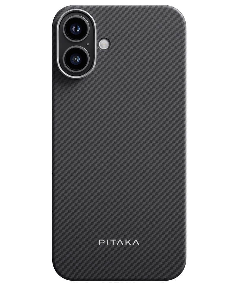 Magsafe Калъф за iPhone 16, Pitaka Edge Case Black-Grey Twill, Черен (2)