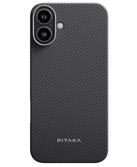 Magsafe Калъф за iPhone 16, Pitaka Edge Case Black-Grey Twill, Черен (2)