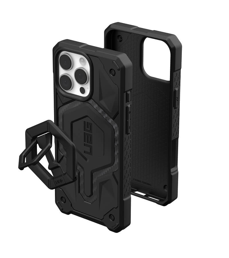 MagSafe Противоударен Калъф за iPhone 16 Pro Max, UAG Monarch Pro Carbon Fiber Stand Case, Черен (2)