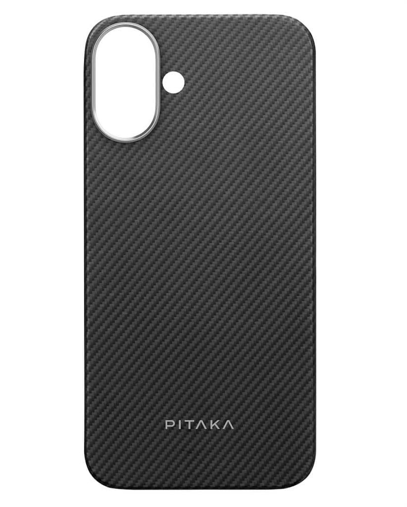 Magsafe Калъф за iPhone 16, Pitaka Edge Case Black-Grey Twill, Черен (3)