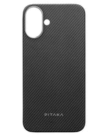 Magsafe Калъф за iPhone 16, Pitaka Edge Case Black-Grey Twill, Черен (3)