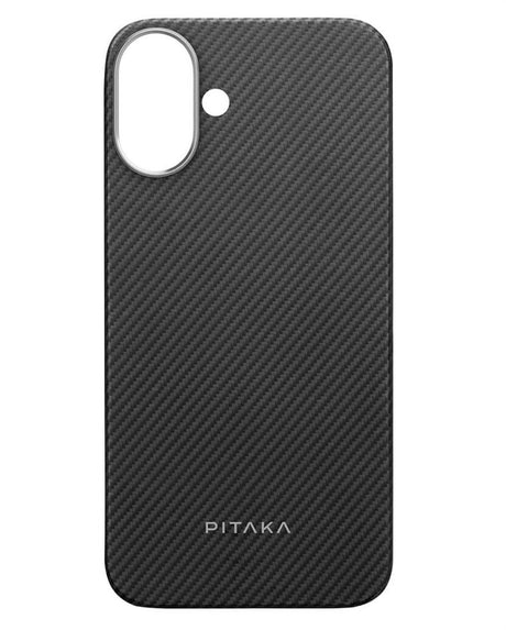 Magsafe Калъф за iPhone 16, Pitaka Edge Case Black-Grey Twill, Черен (3)