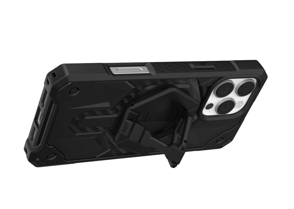 MagSafe Противоударен Калъф за iPhone 16 Pro Max, UAG Monarch Pro Carbon Fiber Stand Case, Черен (6)