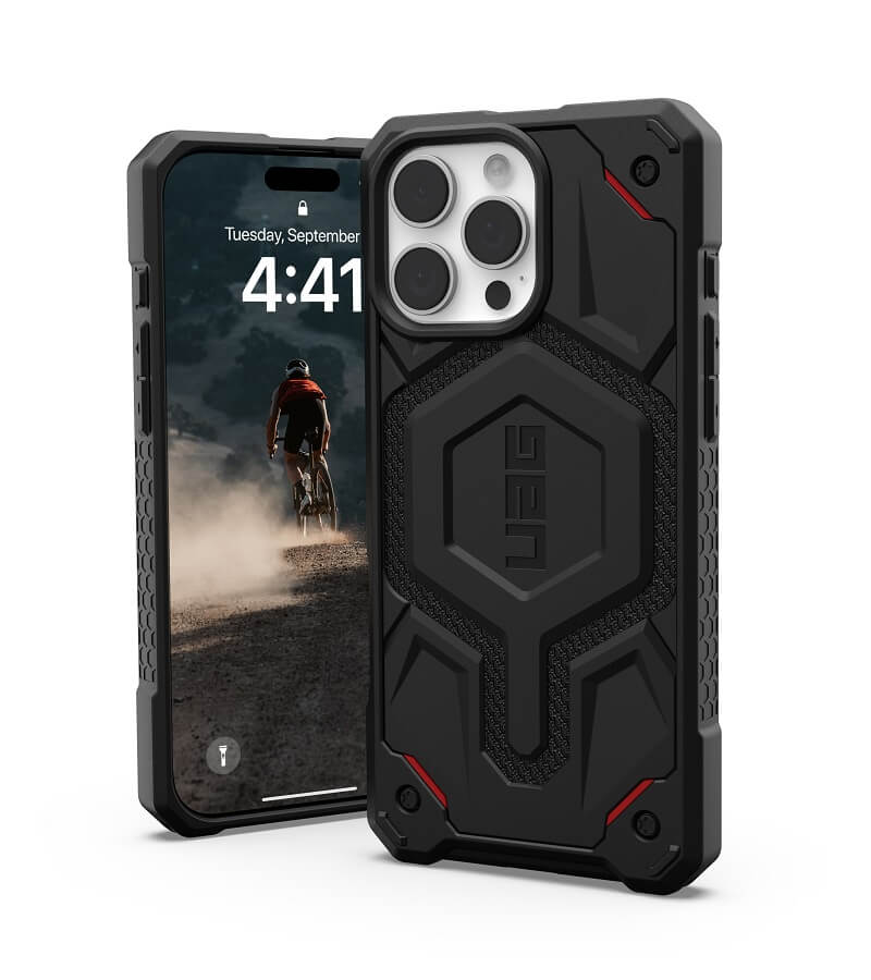 MagSafe Противоударен Калъф за iPhone 16 Pro Max, UAG Monarch Pro Kevlar Case, Черен (5)