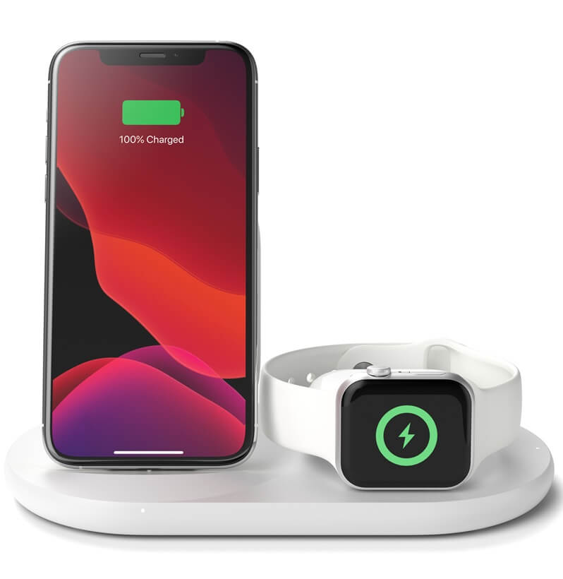 Безжично Зарядно 3в1, Belkin Boost Charge Wireless, Бял (3)