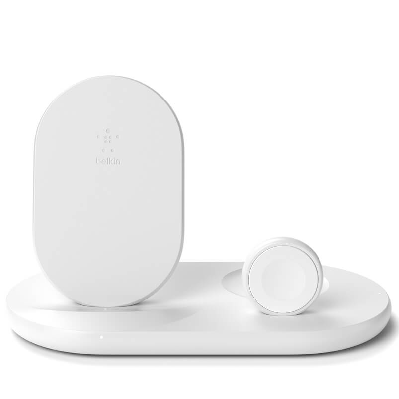 Безжично Зарядно 3в1, Belkin Boost Charge Wireless, Бял (2)
