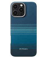 Magsafe Калъф за iPhone 16 Pro Max, Pitaka Edge Case Moonrise, Син