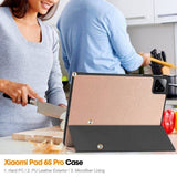Калъф за Xiaomi Pad 6s Pro 12.4", Tri-Fold Leather Case, Златист (8)
