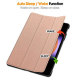 Калъф за Xiaomi Pad 6s Pro 12.4", Tri-Fold Leather Case, Златист (4)