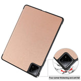 Калъф за Xiaomi Pad 6s Pro 12.4", Tri-Fold Leather Case, Златист (7)