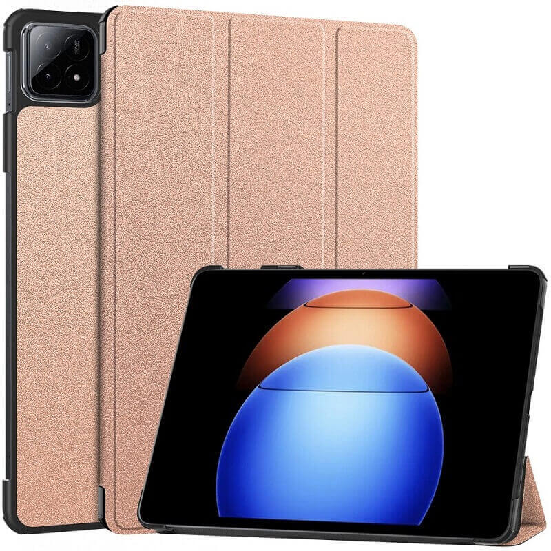 Калъф за Xiaomi Pad 6s Pro 12.4", Tri-Fold Leather Case, Златист