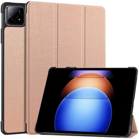Калъф за Xiaomi Pad 6s Pro 12.4", Tri-Fold Leather Case, Златист