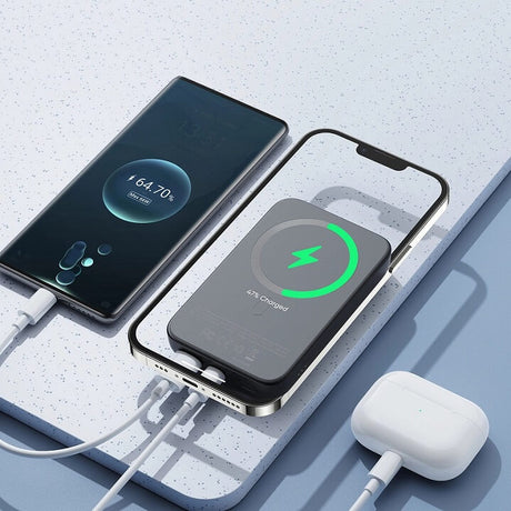Magsafe Външна Батерия за iPhone, Joyroom Mini Power Bank 10000mAh, Черен (6)