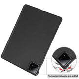 Калъф за Xiaomi Pad 6s Pro 12.4", Tri-Fold Leather Case, Черен (7)