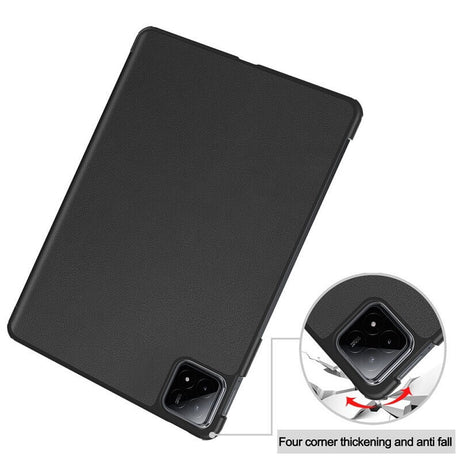 Калъф за Xiaomi Pad 6s Pro 12.4", Tri-Fold Leather Case, Черен (7)