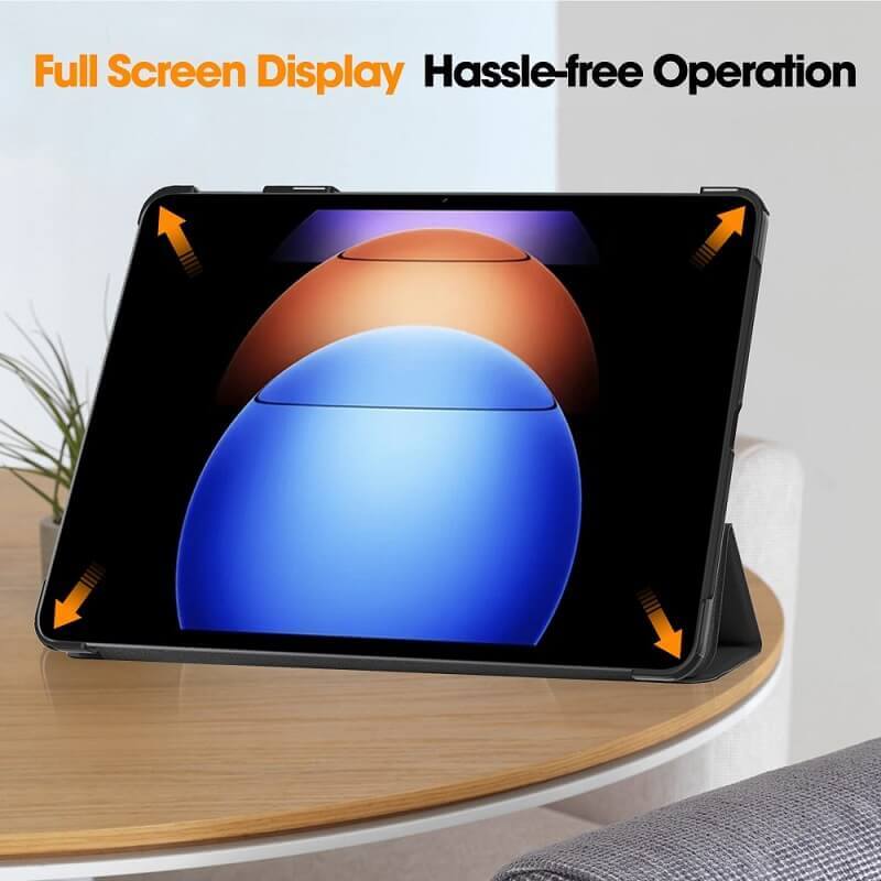 Калъф за Xiaomi Pad 6s Pro 12.4", Tri-Fold Leather Case, Черен (6)