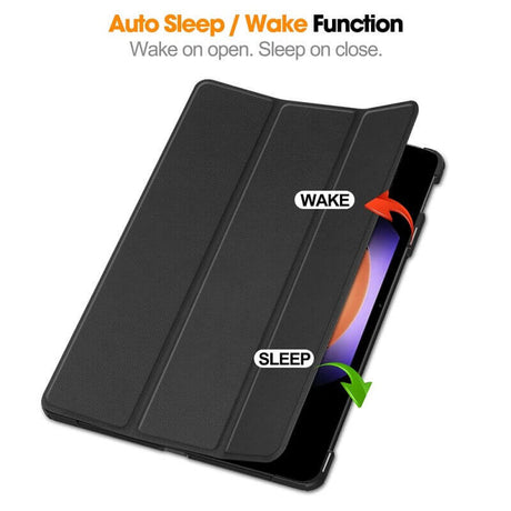 Калъф за Xiaomi Pad 6s Pro 12.4", Tri-Fold Leather Case, Черен (4)
