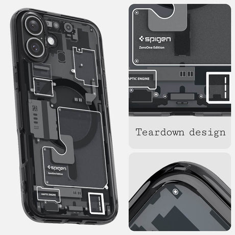 Magsafe Калъф за iPhone 16, Spigen Zero One Ultra Hybrid Case, Черен (8)