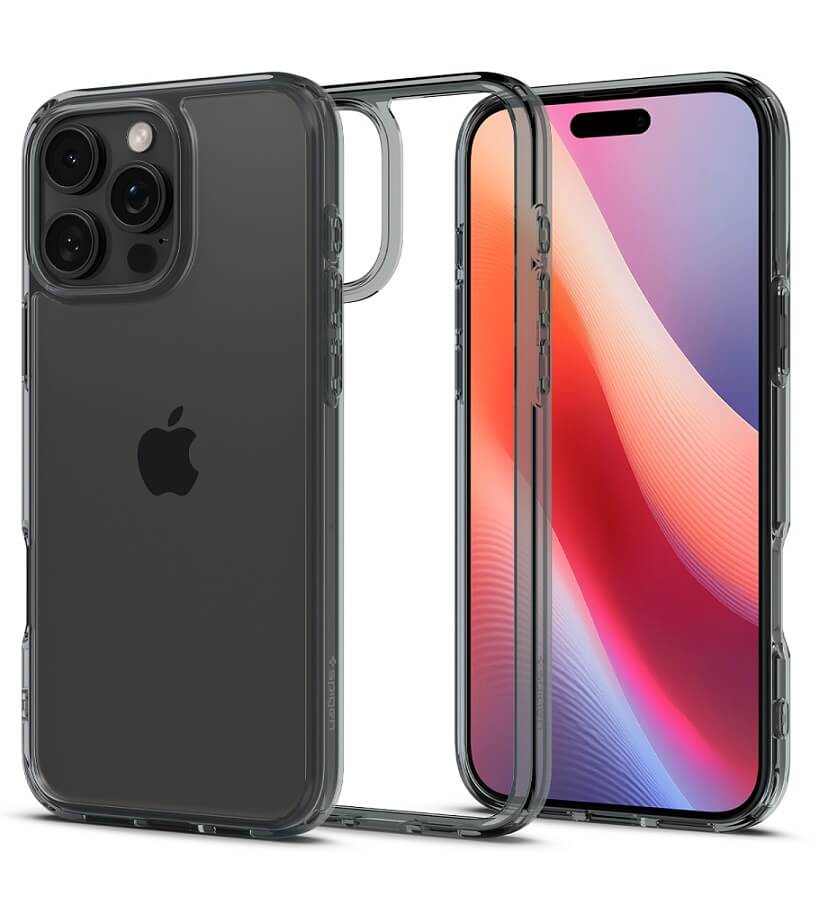 Противоударен Калъф за iPhone 16 Pro Max, Spigen Ultra Hybrid Case, Сив