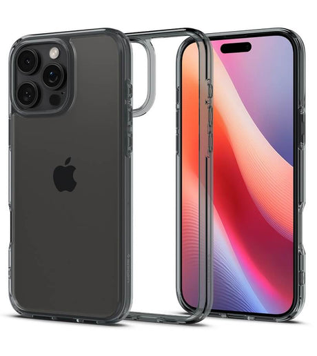 Противоударен Калъф за iPhone 16 Pro Max, Spigen Ultra Hybrid Case, Сив