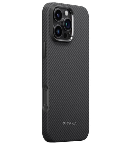 Magsafe Калъф за iPhone 16 Pro, Pitaka Military-Grade Protective Black-Grey Twill Case, Черен (2)