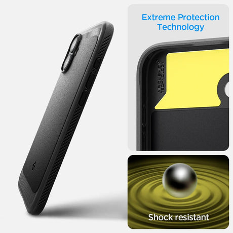 MagSafe Противоударен Калъф за iPhone 16, Spigen Rugged Armor Case, Черен (11)