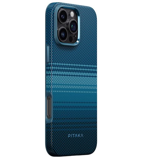 Magsafe Калъф за iPhone 16 Pro, Pitaka Military-Grade Protective Moonrise Case, Син (2)