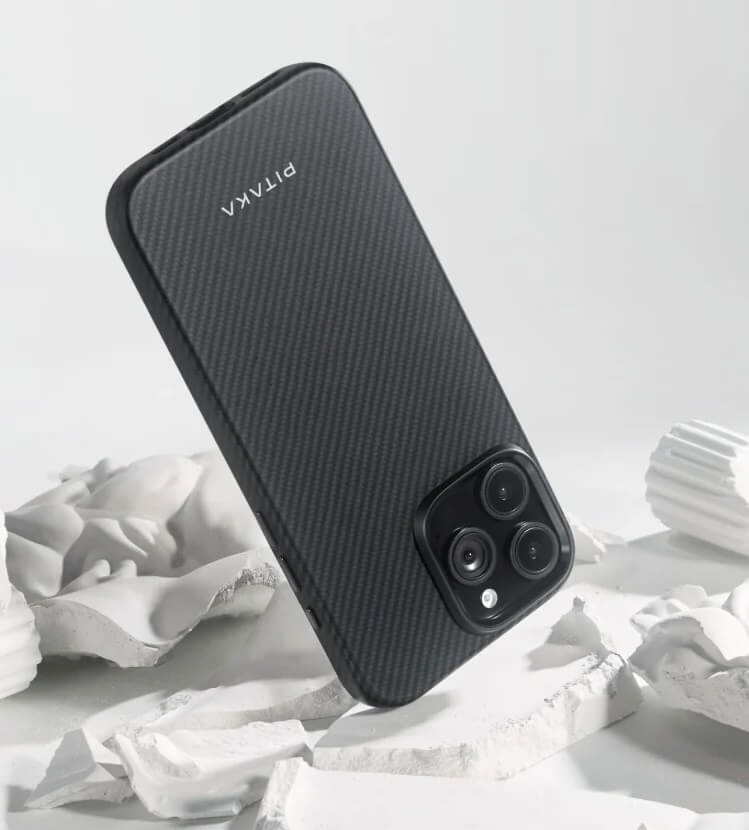 Magsafe Калъф за iPhone 16 Pro, Pitaka Military-Grade Protective Black-Grey Twill Case, Черен (10)