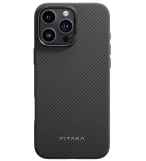 Magsafe Калъф за iPhone 16 Pro Max, Pitaka Military-Grade Protective Black-Grey Twill Case, Черен