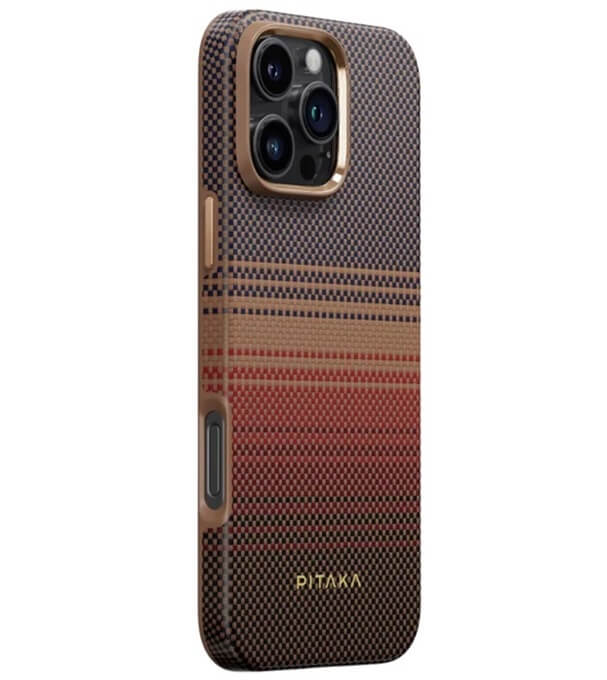 Magsafe Калъф за iPhone 16 Pro Max, Pitaka Military-Grade Protective Sunset Case, Кафяв (2)