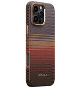 Magsafe Калъф за iPhone 16 Pro Max, Pitaka Military-Grade Protective Sunset Case, Кафяв (2)
