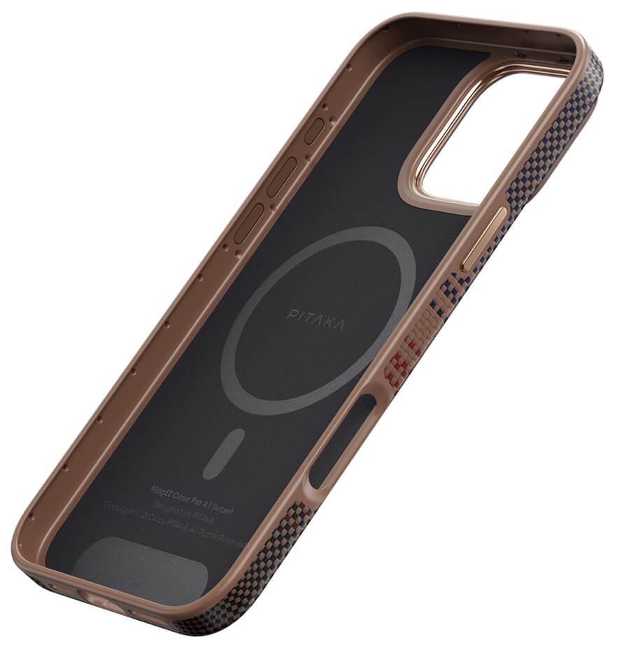 Magsafe Калъф за iPhone 16 Pro Max, Pitaka Military-Grade Protective Sunset Case, Кафяв (3)