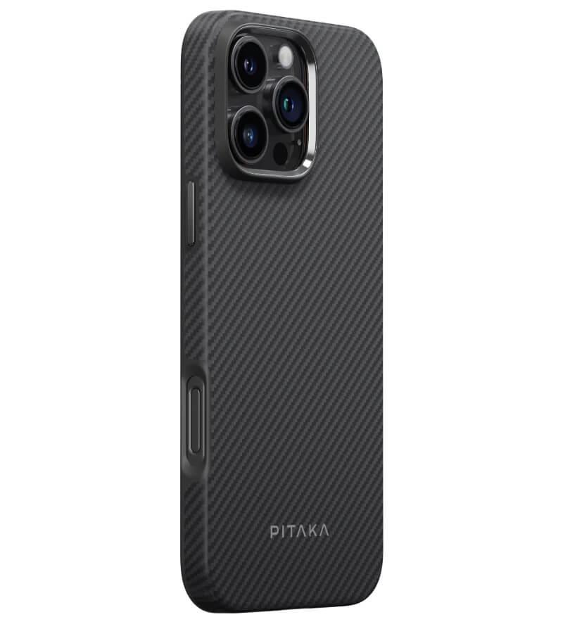 Magsafe Калъф за iPhone 16 Pro Max, Pitaka Military-Grade Protective Black-Grey Twill Case, Черен (2)