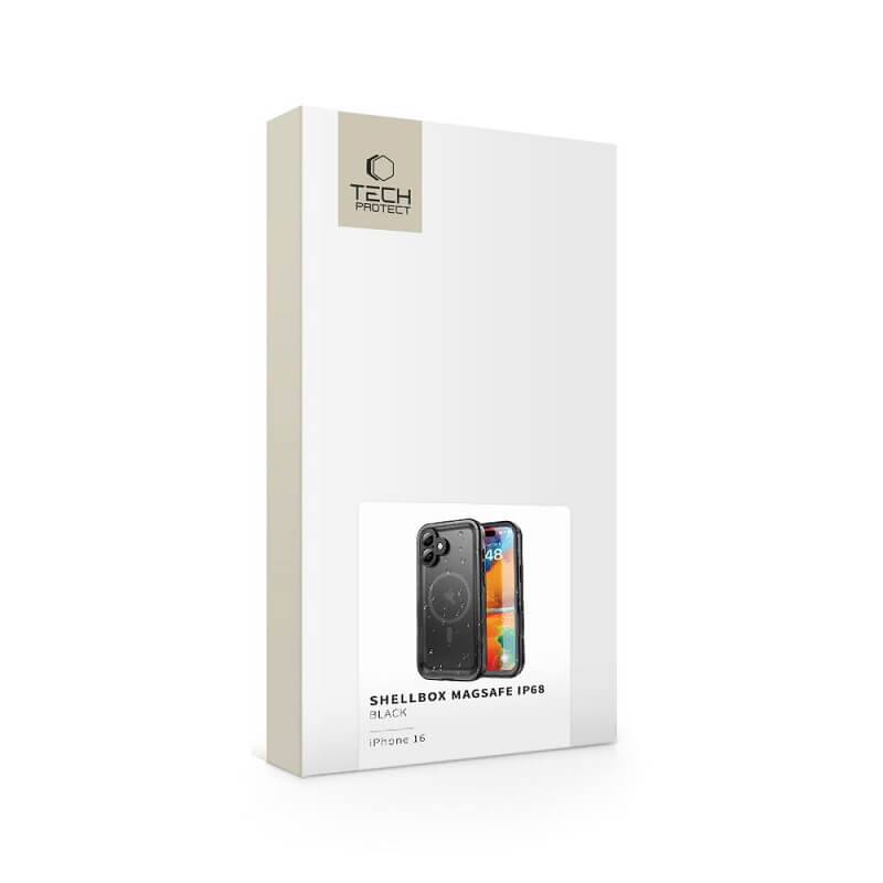 Magsafe Водоустойчив Калъф за iPhone 16, Tech-Protect ShellBox IP68 Case, Черен (8)