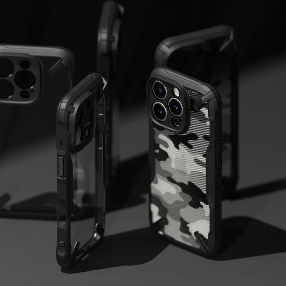 Противоударен Калъф за iPhone 16 Pro, Ringke Fusion X Case, Черен (4)